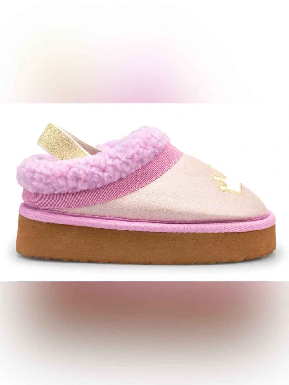 BRAND NEW Disney Pink and Gold Princess Slip-On Slippers Size Toddler 7/8